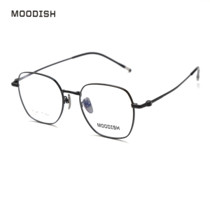 Danyang Custom Titanium Opvouwbare Brillen Modieuze Vierkante Optische Bril Licht Filteren Transparante Lenzen Goud Zilver - Product Image 4