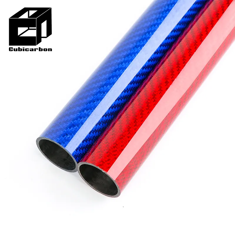 Custom Colored Carbon Tube High strength OEM 10mm 12mm 26mm 30mm 32mm Carbon Fiber Colored Pipe/Tubing