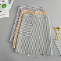 Tablier court de cuisine en coton pur rayé avec poche, durable et personnalisé, pour hôtel, café, restaurant, cuisinier, chef, nettoyage