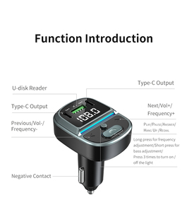 Reproductor MP3 Bluetooth para Auto, Cargador Rápido para Auto con Doble USB-C, Kit de Manos Libres, Transmisor FM Inalámbrico, <span class=keywords><strong>Modulador</strong></span> para Auto - Product Image 5