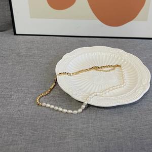 Collar de Perlas de Agua Dulce Naturales Francesas, Versátil, Simple, Asimétrico, Cadena para Clavícula, Estilo Moderno y de Nicho, en Capas - Product Image 3