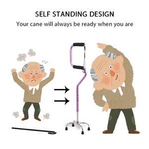Novelty formal four legs <span class=keywords><strong>classic</strong></span> elderly Quad canes walking sticks - Product Image 5