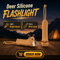 Veilleuse LED d'urgence pour bébé en forme de cerf, mini lampe torche rechargeable en silicone USB pour enfants, lumière blanc chaud, garantie 1 an pour les enfants