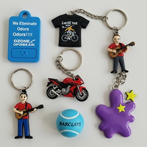 Porte-clés en caoutchouc PVC personnalisé avec logo, porte-clés lumineux en forme de dessin animé avec impression UV métallique, cadeaux promotionnels - Product Image 3