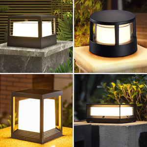 Lampe murale solaire LED pour colonne, style chinois moderne, IP65, étanche, en aluminium, pour cour, villa, aménagement de jardin, CE - Product Image 3