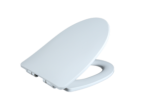 Asiento de inodoro redondo moderno de color blanco con tecnología de cierre lento y silencioso y bisagras de liberación rápida para una fácil limpieza del baño - Product Image 6