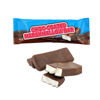 Caramelos ODM al por mayor, etiqueta privada personalizada, barra de malvavisco recubierta de Chocolate crujiente, Halal Choco, malvas recubiertas, dulces, juguetes de caramelo para niños