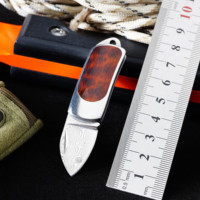 Couteau pliant en acier Damas miniature GT-DM045 en bois de santal, couteau léger EDC adapté à un usage quotidien