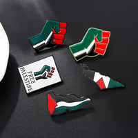 Usine en gros émail badge épinglette concepteur personnalisé blanc coloré métal ruban palestinien drapeau broche avec des vêtements