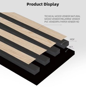 Panneau en lattes de bois insonorisant, style simple et écologique, 60*240cm, panneau décoratif personnalisé pour la décoration intérieure de résidence privée - Product Image 2