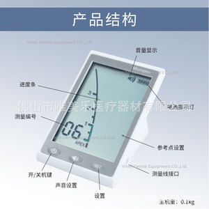 Instrument de mesure du canal radiculaire dentaire Vimel Micropex, localisateur d'apex numérique avec capteurs et sondes pour traitement endodontique - Product Image 3