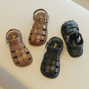 รองเท้าเด็กฤดูร้อนใหม่ เด็กชาย เด็กหญิง หนัง PU รองเท้าแตะสานมือ - Product Image 2