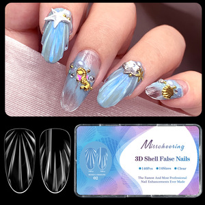 140 <span class=keywords><strong>Uñas</strong></span> Postizas <span class=keywords><strong>Acrílicas</strong></span> de Cobertura Completa, <span class=keywords><strong>Uñas</strong></span> Postizas Transparentes con Punta de Gel Suave para Manicura - Product Image 3