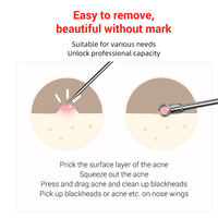 Dissolvant de points noirs Pimple Popper 7 pièces Kit d'outils Outil de suppression d'extracteur de comédons en acier inoxydable professionnel