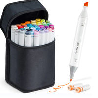 Usine Nouveau Design 80 100 120 Couleurs Double Conseils Encre À Base D'alcool Stylo Permanent Non Toxique Alcool Art Marqueur Avec Brosse/PE Conseils