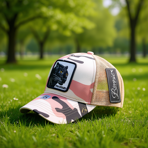 Cappello Trucker Bonnie a 6 Pannelli in Rete Traspirante Unisex Casual Primavera Estate con Logo Pantera Ricamato per Adulti 58-63Cm - Product Image 2