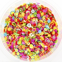DIY Franse Hartvormige Esdoornblad Nagelsticker 3D Appel Sinaasappel Kiwi Fruit Nageldecoratie Schijfjes Polymeerklei 1KG