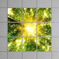 Lampu Panel LED Skylight Buatan 595x595 40W Cetak Langit Biru Awan Lampu Plafon CRI90 Ramah Mata untuk Kantor Rumah Sakit Mal