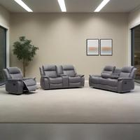 Sofá Reclinable Manual de Cuero Extensible 3+2+1 Plazas para Parejas, Conjunto de Sala de Estar con 3 Asientos