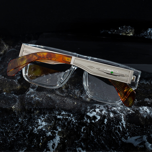 Partagas bán buôn Retro thiết kế vuông PC khung kim loại cánh tay kính mắt quang học cảnh tượng khung cho nam giới - Product Image 4