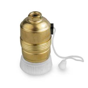 Douille de lampe en céramique E-27 avec câble en porcelaine, idéale pour l'éclairage décoratif et l'utilisation dans les lampes personnalisées. - Product Image 1