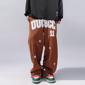 Nouveauté Pantalon de survêtement décontracté en coton 100% à bas prix avec impression personnalisée en relief, couleur unie, pantalon cargo pour homme - Product Image 1