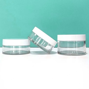 15ml 30ml 50ml 80ml 100ml 120ml 200ml 300ml Thick Wall PET Skin Care Cosmetic Cream Low Profile <b>Plastic</b> <b>Jar</b> Black Cap Custom - Product Image 2