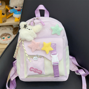 Cute Color-Blocking Student Travel <b>Backpack</b> for Girls Dopamine-Style High-Appearance Children's Versatile Lightweight <b>Backpack</b> - Product Image 6