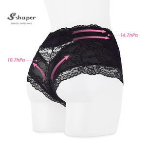 Bragas japonesas para mujer, pantalones cortos de corrección pélvica aprobados QC con soporte de postura de encaje, Control de barriga y glúteos acolchados - Product Image 4