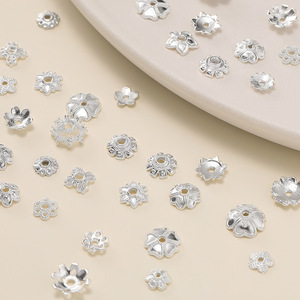 Silver Azurite Alloy Flower Spacer Beads <b>Small</b> DIY Jewelry Findings For Bracelet Necklace Making Accessories Wholesale - Product Image 2