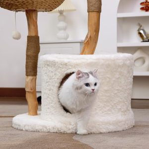 Cat Tree House 58x45x109cm 2 Levels Wood With <b>Scratching</b> <b>Post</b> And Nest For Cat - Product Image 3