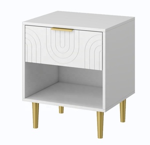 Bàn cạnh giường ngủ bằng gỗ hiện đại với 1 ngăn kéo & Mở Kệ-Đồ nội thất phòng ngủ hiện đại đầu giường - Product Image 3