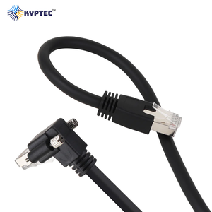 สายเคเบิลกล้องวิชันซิสเต็ม GigE CAT6 RJ45 ขั้วต่อแบบขันสกรูมุมฉากขึ้น สายเคเบิลเครือข่ายข้อมูลที่เสถียร - Product Image 4