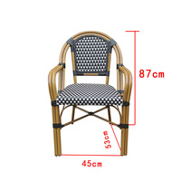 Ensemble table à manger et chaises d'extérieur portable en métal moderne pour café français restaurant occidental boutique de thé au lait utilisation chez l'habitant