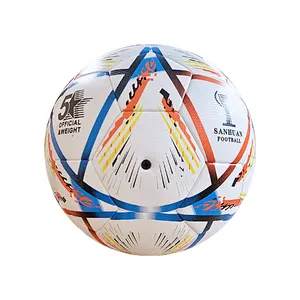 Sanhuan-balón de fútbol de cuero sintético, logo personalizado de alta calidad, duradero, entrenamiento de fútbol, talla 5, 2022