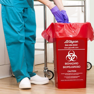 Sac à déchets médicaux sur rouleau, sac à déchets infectieux à risque biologique, 20 pouces, personnalisable, HDPE, jetable, rouge, avec cordon en PP pour hôpital - Product Image 1