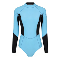 DIVESTAR OEM Grosir Desain Kustom 2mm Neoprene Tahan Air Lengan Panjang Resleting Belakang Wanita Seksi Wetsuit Surfing Diving Spring Front