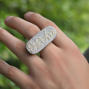 UWIN nome personalizzato alfabeto anello sigillo strato hiphop Rapper anello personalizzato per uomo uomo gioielli - Product Image 6