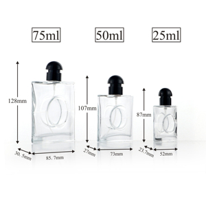 Botella de Perfume Vacía Cuadrada al por Mayor de 30ml, 50ml, 100ml con Tapa Negra - Product Image 2