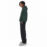 Sweat-shirt pour homme vert foncé surdimensionné, logo personnalisé, vente en gros