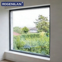 Fenêtres fixes en aluminium à économie d'énergie Rogenilan, fenêtres panoramiques extérieures à double vitrage trempé pour maisons