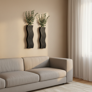 Macetas Colgantes de <span class=keywords><strong>Madera</strong></span> Negra, Paquete de 2 Macetas de Pared para Plantas Artificiales, Decoración Moderna de Estilo Rústico, Decoración de Pared Boho - Product Image 6