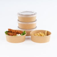 Vente en gros de bols en papier noirs de 550 ml, écologiques, de qualité alimentaire, couleur personnalisée, pour ramen, soupe, à emporter