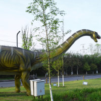 Modèle de dinosaure animatronique grandeur nature pour parc d'attractions, monde des dinosaures animé