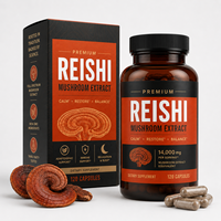 Extrait de Champignon Reishi en Gros 14000mg Rapport 10:1 Capsules de Ganoderma Lucidum pour la Défense Immunitaire et le Soutien Apaisant Marque Privée
