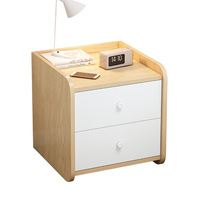 Table de chevet moderne minimaliste multifonctionnelle avec 2 tiroirs, armoire de rangement compacte pour espaces étroits, idéale pour la chambre à coucher