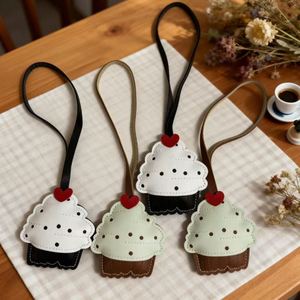 PU Leather Cupcake <b>Bag</b> <b>Charm</b> Cute Cupcake Keychain <b>Charm</b> Leather Handbag & Purse <b>Charm</b> Cup Cakes Pendant - Product Image 3