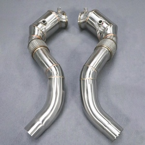 2019-2022 X5M/X6M F95/F96 4.4T S63B44B Downpipe d'échappement haute performance en acier inoxydable avec commande de soupape - Product Image 5