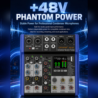 CHXYKOM Mixeur audio de bureau compact 4 canaux, réponse en fréquence 20Hz-20kHz, prend en charge 4 appareils - Portable, installation facile, simple