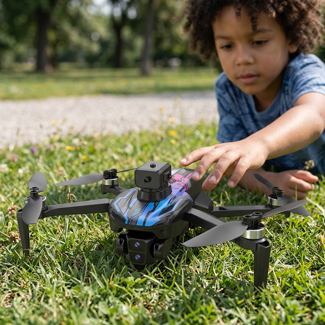 Foldable Brushless RC Drone Toy with Dual Camera Quadcopter for Teenagers Outdoor Flying Practice